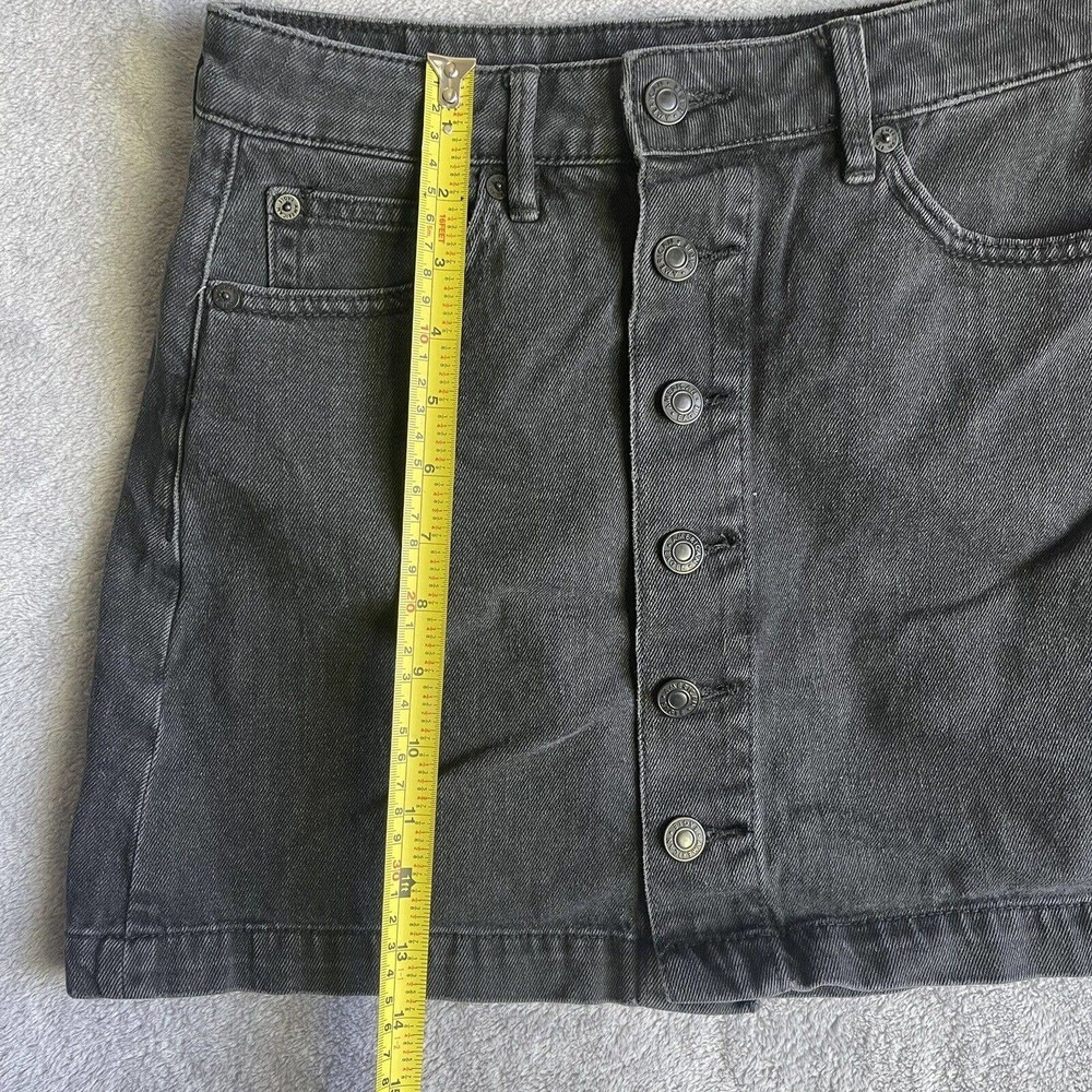 American Eagle Skirt Womens 4 Black Denim Biker Punkcore Festival Beach Preppy - Picture 8 of 13